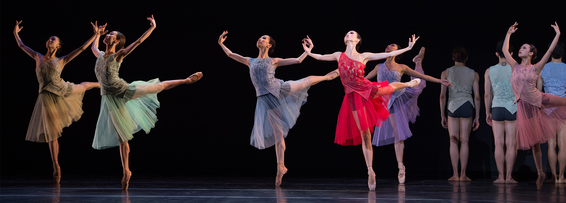 Female dancers in colourful dresses